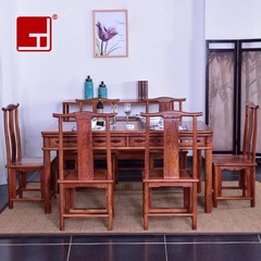 Rosewood furniture, rosewood table and chair combination, solid wood antique square table, dining table seven sets, Ming and Qing Dynasties classical