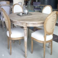 Foreign trade / French rural American country style table / modern round table / oak / wood table furniture Army green