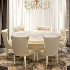 The European code simple European style furniture restaurant dining table and chair seat cover marble top combination table chair A table with six chairs