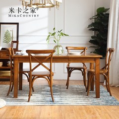 American HH style oak solid wood stretched table, honey color small apartment, flexible long table entity shop Honey color