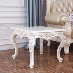 The European side of the sofa a few small living room table simple French side several Mini White marble table corner paint How many sides of the wooden surface?