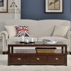 HH style American environmental protection solid wood ash tea table, living room furniture with drawer, coffee table bag, logistics do old Ready C-01 coffee table 1200*650