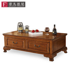 Devan Faith Ni contracted American solid wood table European large-sized apartment living room TV cabinet table combined shipping Ready All solid wood long tea table