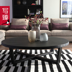 Writing the living room coffee table, black oak round creative tea table, fashion modern simple Beijing package mail Ready 1.2 meters in diameter