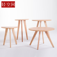 Solid wooden tea table, round table, modern edge, a few simple angle, a few fashionable North Korean side table Assemble What are the colors of the logs?