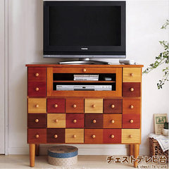 Solid wood TV cabinet, simple modern living room, storage cabinet, bedroom, colorful TV cabinet set Ready Multicolor