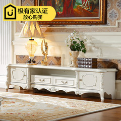 European TV cabinet, solid wood carving, painting room, lockers, combination of simple French garden bedroom cabinet Ready 2 meter European TV cabinet