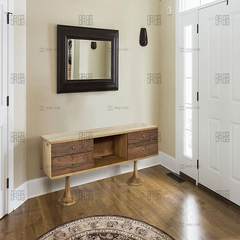 [black and white design CONTI] North American black walnut + white oak independent design of original solid wood furniture TV cabinet