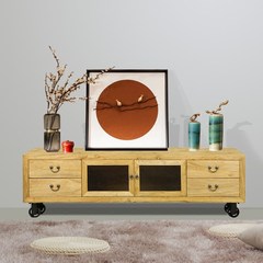 The old elm wood TV cabinet furniture simple TV cabinet Cabinet Chinese modern living room furniture pulley Ready Naked wedding age