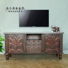 Southeast Asian style wood TV cabinet and log TV148-1G Thai large-sized apartment heightening elm TV cabinet