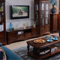 The new classical American country TV cabinet cabinet combination Meiquan luxury Jane wood locker room furniture Ready Single wine