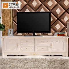 European style furniture, European style simple TV cabinet, living room, bedroom, solid wood carving, white cabinet, 1.9 meter combination special price Assemble white