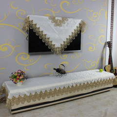 TV cabinet cloth cloth shoe lace cloth bucket cabinet rectangular garden tablecloth dust cover mat NEW Beige 130*130cm