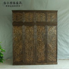 Southeast Asian style carved top cabinet wardrobe and log CB436-19 environmental protection overall Thai wood wardrobe