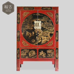 New classical furniture, new Chinese style solid wood wardrobe door ready bedroom cabinet custom gilt antique elm gules 2 door Ready