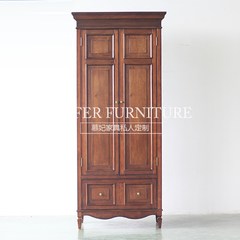 High end custom made beech furniture, American new classical European bedroom, double door lockers, wardrobe GC1048 Size and color can be customized 2 door Ready