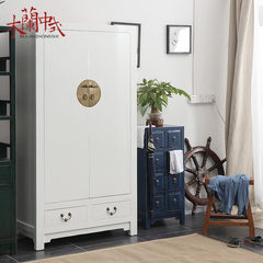 New Chinese style antique wooden wardrobe, black lacquer, simple decoration, bedroom storage, large cabinet, storage cabinet, classical furniture Black paint 2 door Ready