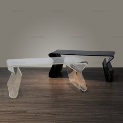 Nordic style organic glass personality modern fashion simple creative home Denmark small house storage coffee table Transparent black