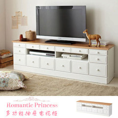 Export Japanese TV cabinet, wooden living room, simple small size cabinet, white Mediterranean cabinet mail Ready (A small) wide 90CM
