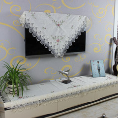 TV cabinet cloth shoe cloth bucket five counter deployment dust cover computer cross stitch cloth lace New Countryside Cream-colored 130*130cm