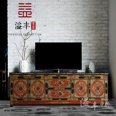 Do the old wooden cabinet 1.8 meters retro TV cabinet new Chinese rural antique cabinet decoration painting cabinet Ready Specification: 180*42*60 high