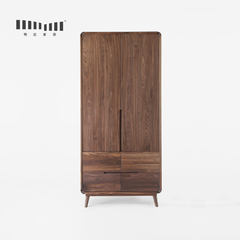 Things should be "condensed moon wardrobe CM08" minimalist style black walnut solid combination wardrobe wardrobe wardrobe Black walnut 2 door Ready