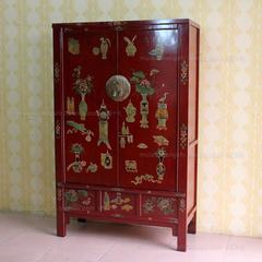 Chinese style antique furniture of Ming and Qing Dynasty gilt / red elm butterfly wardrobe wardrobe / closet Size: 126*49*200 2 door Ready