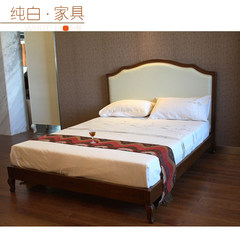 French style double bed double bed / soft / Gucci export solid wood bed / spot bed 1500mm*2000mm Army green Support structure