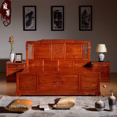 Yong Burma rosewood bed new Chinese rosewood furniture combination padauk 1.8 meters 1.5 double rainbow 1500mm*2000mm 1.8 meters Box frame structure