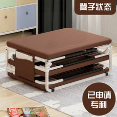 Multi functional free installation folding bed lunch break napping office single person double simple home care bed Multifunctional three bed 65 wide red wine
