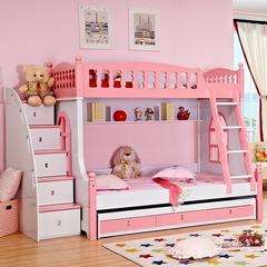 High and low bed children's bed, Mediterranean bed, double bed combined bed, boys and girls multifunctional bed 1200mm*1900mm High and low bed + ladder cabinet (up and down mattress) More combinations