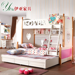Children's bed girl princess bed bed double bed bed bed bed 1.5 female children bedroom furniture 1200mm*1900mm High and low bed + mattress *2 More combinations