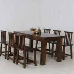 Solid wood furniture dining table, original ecological log table, simple Chinese dining table, custom dining table Length 170*, width 80*, height 80