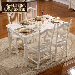 Luodiya Korean garden buffet French Ivory table European style dining chair special offer A table with six chairs