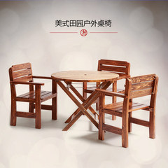 Wooden house, solid wood, retro high-end table chairs, furniture, log, outdoor villa, balcony garden, leisure Single table