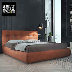 Thought the Nordic modern minimalist fashion fabric bed double bed bed Zhuwo creative large-sized apartment bed cloth 1800mm*2000mm Jiangsu, Zhejiang, Beijing, Tianjin and Shandong 100*55*30 Assembled rack bed