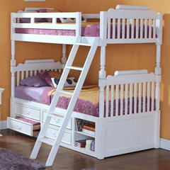 上海 欧式家具 美式 实木 儿童双层床 上下高低床 子母床 定制 1000mm*1900mm 白色 只有高低床