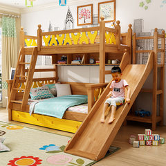 Children bed, bunk bed, bunk beds, all solid wood beds, adult upper and lower bunk beds, mother and child beds, American multifunctional beds 1500mm*2000mm Double bed + ladder cabinet (up and down mattress) More combinations