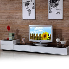 Tempered glass TV cabinet, modern painting cabinet, coffee table, simple and small family combination 603# Ready 603 + TV cabinet drawers