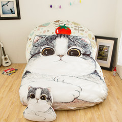 Lazy sofa mattress bedroom floor cartoon cat cat back dormitory leisure double tatami bed Meatball 1.0m (3.3 foot) bed