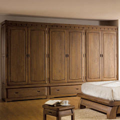 Korean elm wood bedroom furniture wardrobe ready wardrobe two door four door six door cabinet cabinet Back board density board 4 door Ready