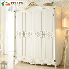 American style white wardrobe, three or four door open bedroom, combined wardrobe, drawer, solid wood wardrobe white 4 door Assemble