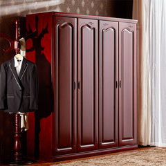 Chinese wardrobe, solid wood custom 4 door, 2 door, 3 door, 5 bedroom furniture, integral assembly wooden big wardrobe modern Red cabinet 4 door Assemble