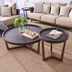 Nordic coffee table designer small tea table, modern simple small family, coffee table, creative solid wooden saddle leather side Ready How many circles?