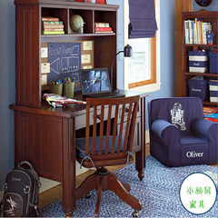 Colorful children's desk, American bookshelf combination, solid wood desk, children's furniture, student desk customization Coffee