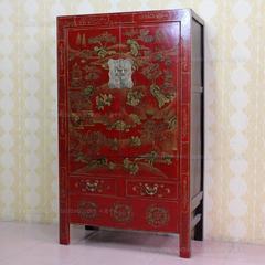 The new Chinese antique furniture painted figures gilt wardrobe bedroom decoration cabinet storage lockers Customizable background and size 2 door Ready