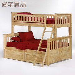 Simple double bed solid wood bed with a hidden Tuochuang pumping bed bed cluster elevated bed bunk bed custom 900mm*1900mm Brushable varnish with Tuochuang More combinations