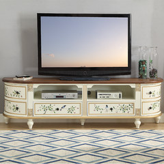 American TV cabinet table combination of simple modern multifunctional European style solid wood bedroom TV cabinet cabinet cabinet Ready white