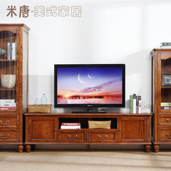 American village grey wood solid wood TV cabinets, audio-visual cabinets, 1.8m lockers, Tang Tang American style home Ready The black walnut wood ash