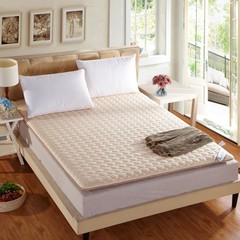 Pure cotton embroidery high-grade thick 1.5m1.2m double pressure tatami folding mattress mattress Camel 150× 200cm